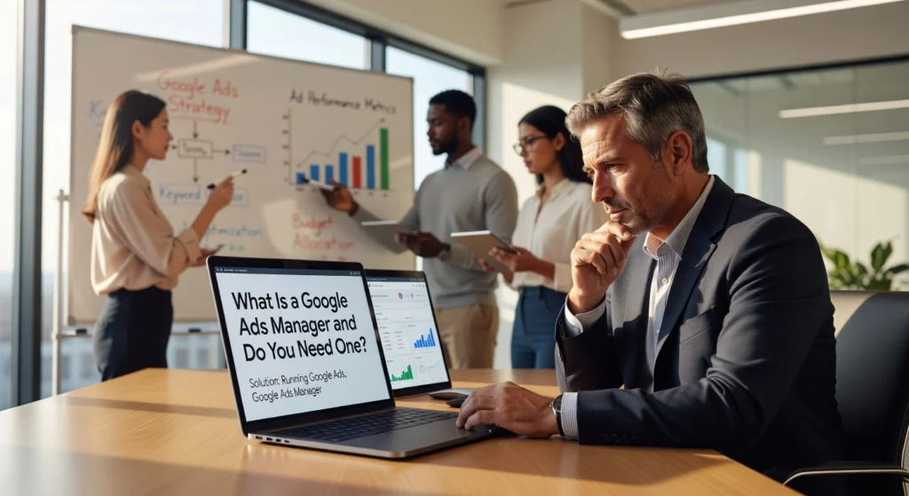 Professional header image for list-based article: What Is a Google Ads Manager and Do You Need One?