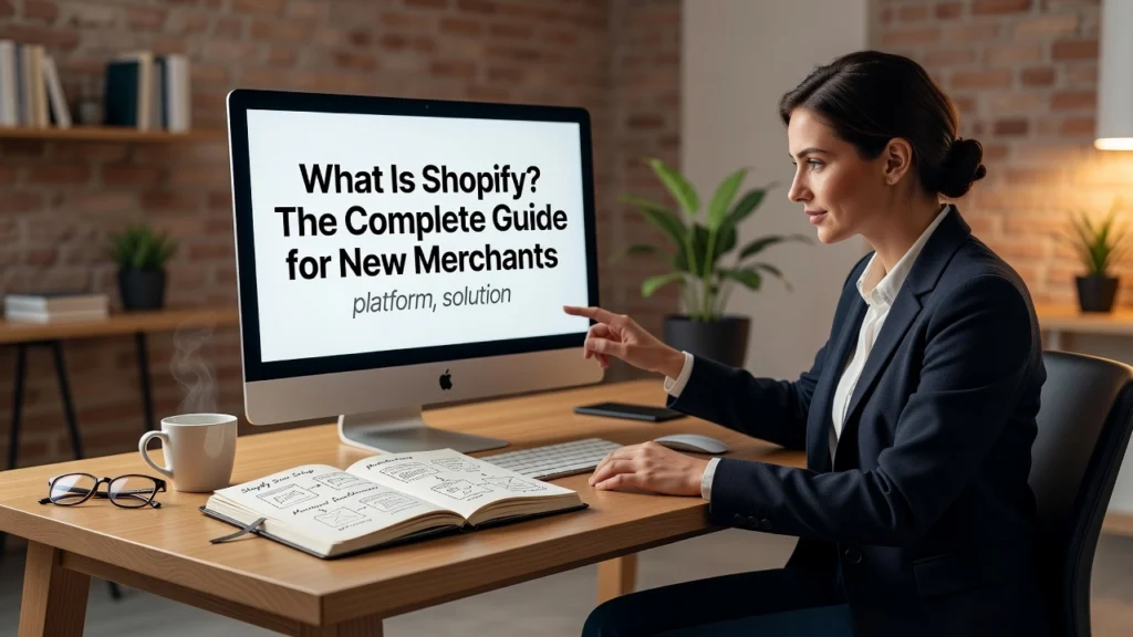 Professional header image for educational tutorial: What Is Shopify? The Complete Guide for New Merchants