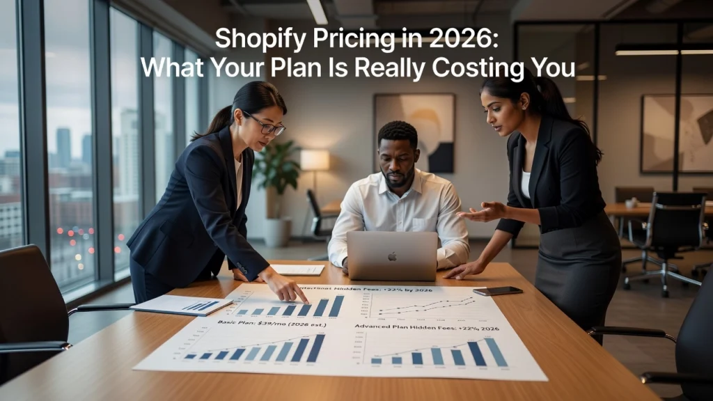 Professional header image for industry analysis: Shopify Pricing in 2026: What Your Plan Is Really Costing...