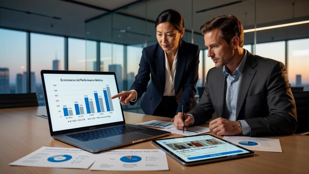Professional header image for industry analysis: LinkedIn Ads for Ecommerce: What the Data Actually Says