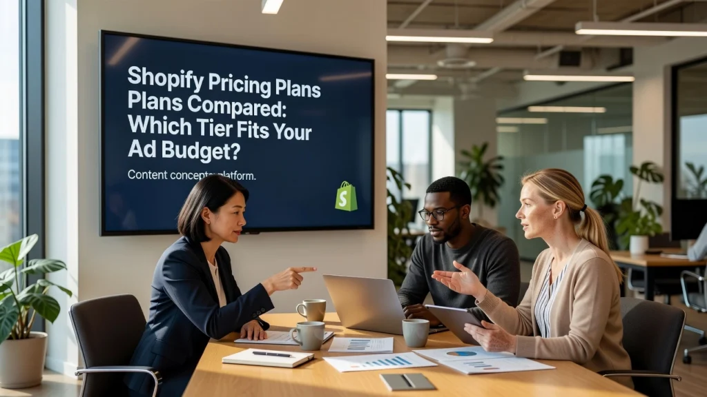 Professional header image for comparison analysis: Shopify Pricing Plans Compared: Which Tier Fits Your Ad B...