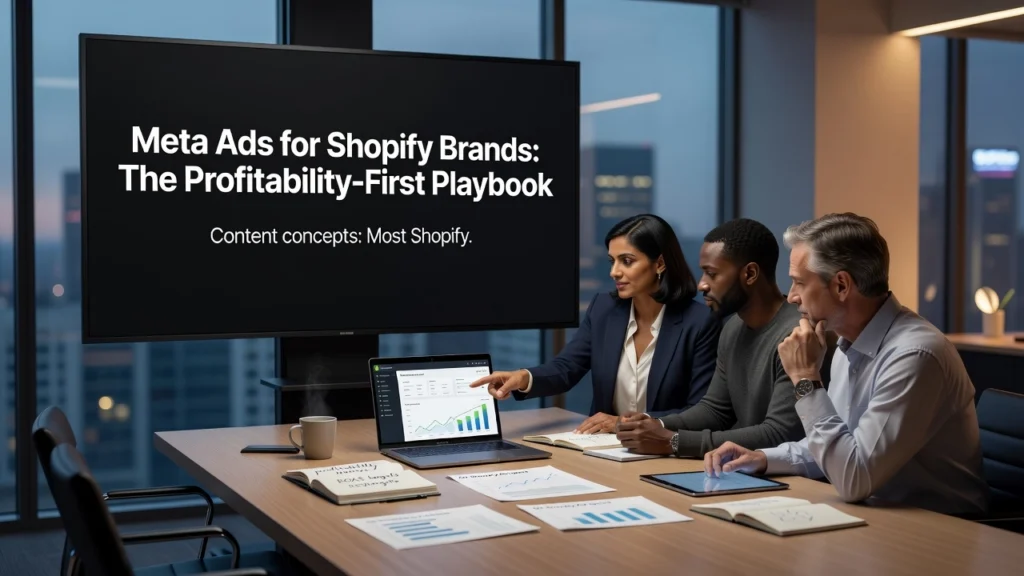 Professional header image for industry analysis: Meta Ads for Shopify Brands: The Profitability-First Play...